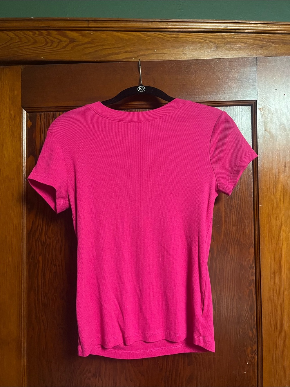 a new day Bright Pink Short-Sleeve Slim Fit Ribbed Tee